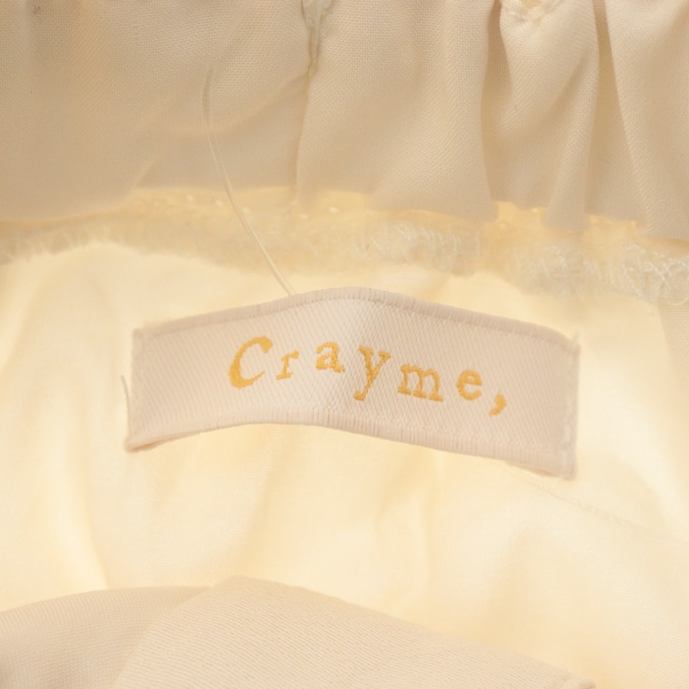 ■ Crayme クレイミー ワンピース フレアドレス ノースリーブ トップス スクエアネック レディース F ベージュ タグ付き 未使用