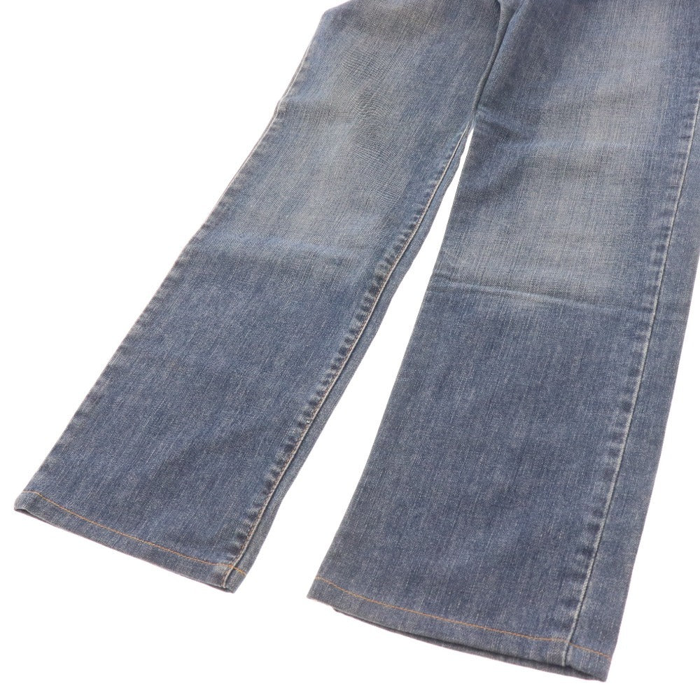 ■ Dolce &amp; Gabbana denim pants, bottoms, jeans, straight, button fly, English print, men's size 43, blue