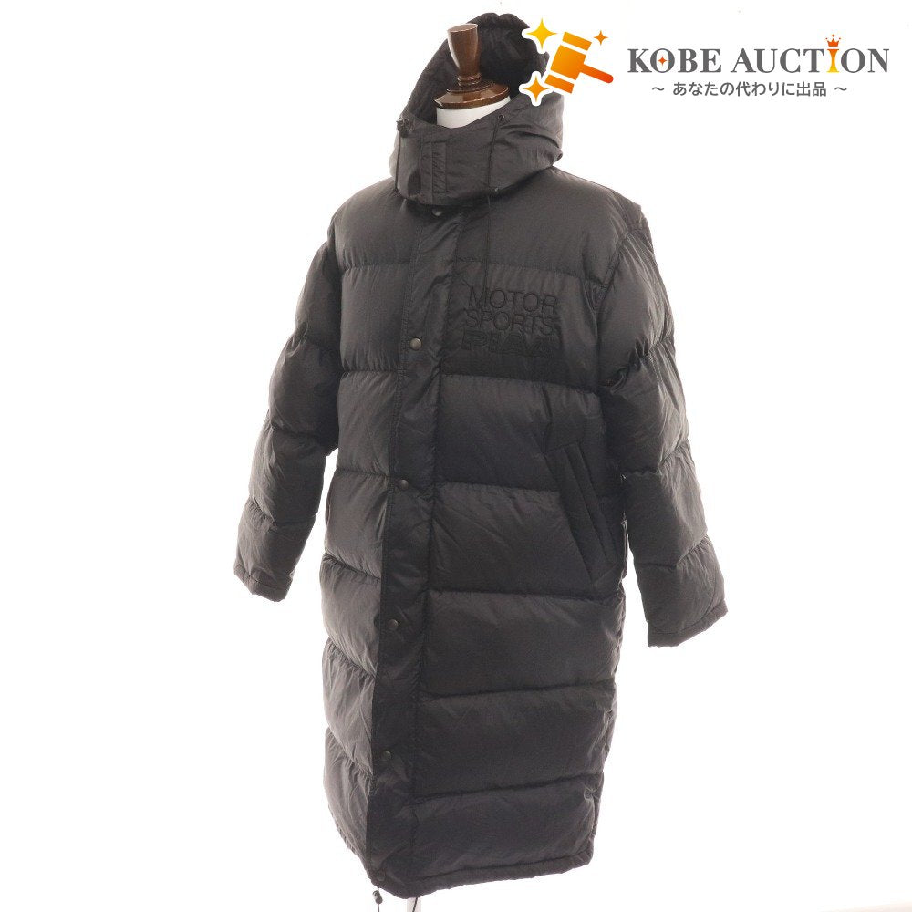 ■ ピア レーシング ベンチコート ダウンコート フード付き 長袖 アウター 刺繍 メンズ S ブラック