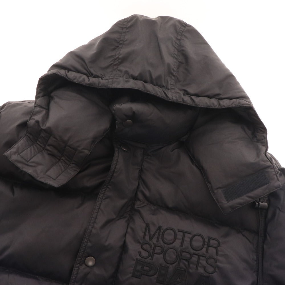 ■ ピア レーシング ベンチコート ダウンコート フード付き 長袖 アウター 刺繍 メンズ S ブラック