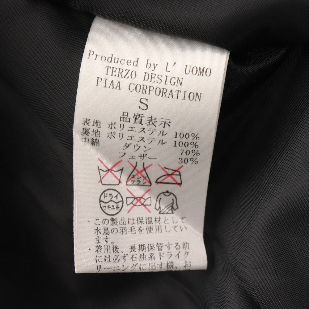 ■ ピア レーシング ベンチコート ダウンコート フード付き 長袖 アウター 刺繍 メンズ S ブラック