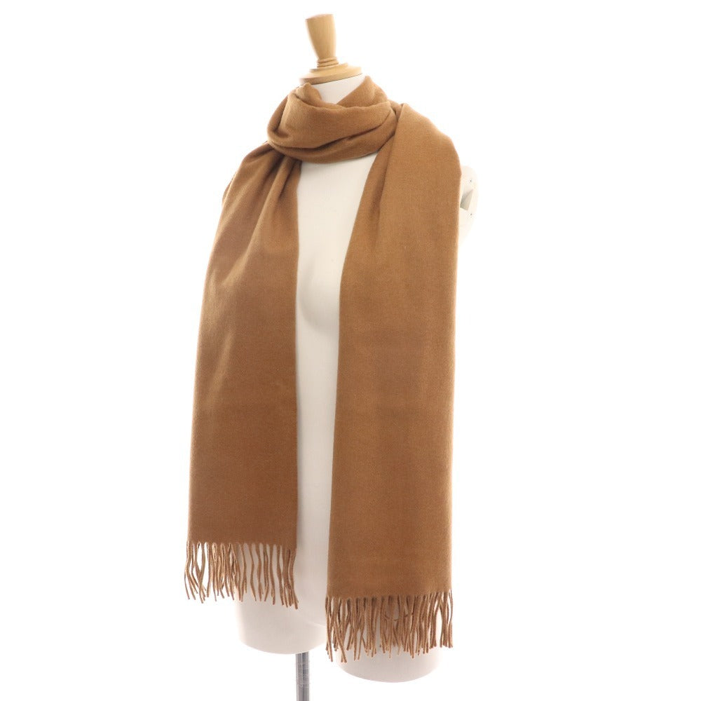 ■ ジョンストンズ オブ エルガン マフラー 大判スカーフ 100％カシミヤ ユニセックス ブラウン