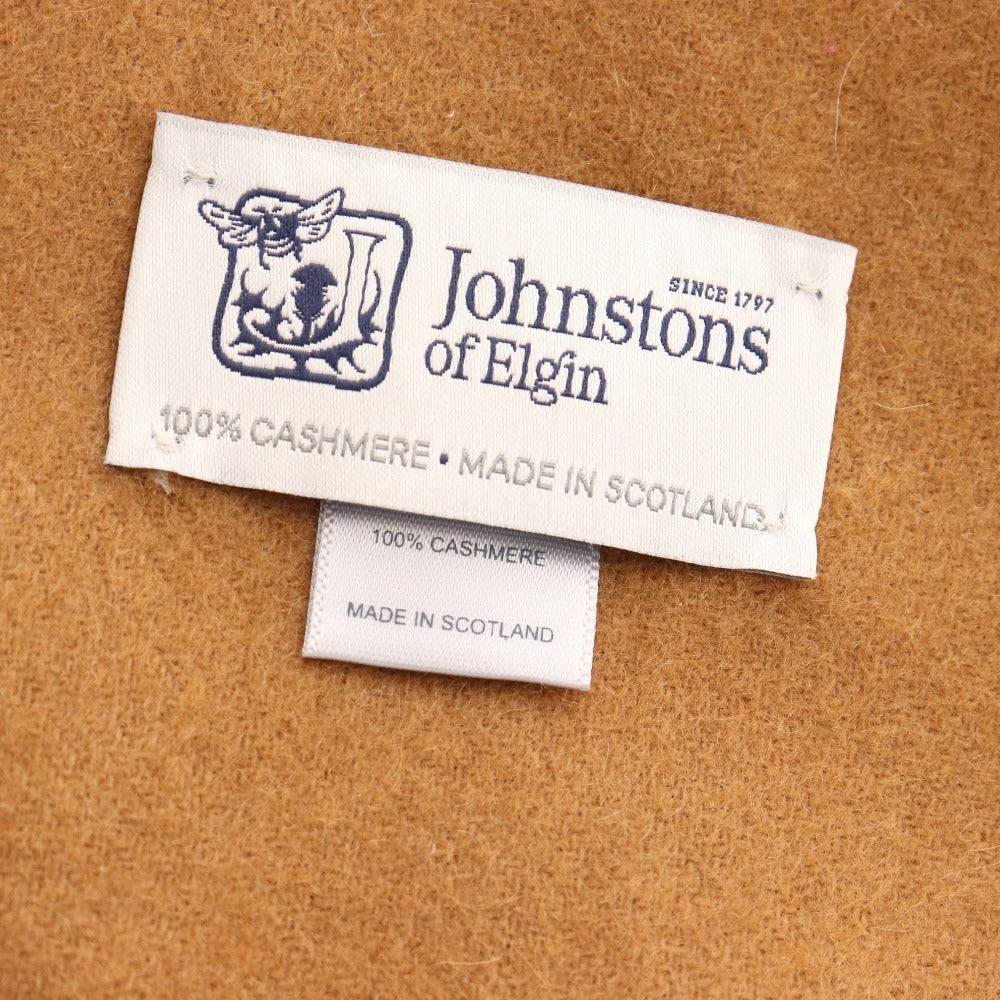 ■ ジョンストンズ オブ エルガン マフラー 大判スカーフ 100％カシミヤ ユニセックス ブラウン