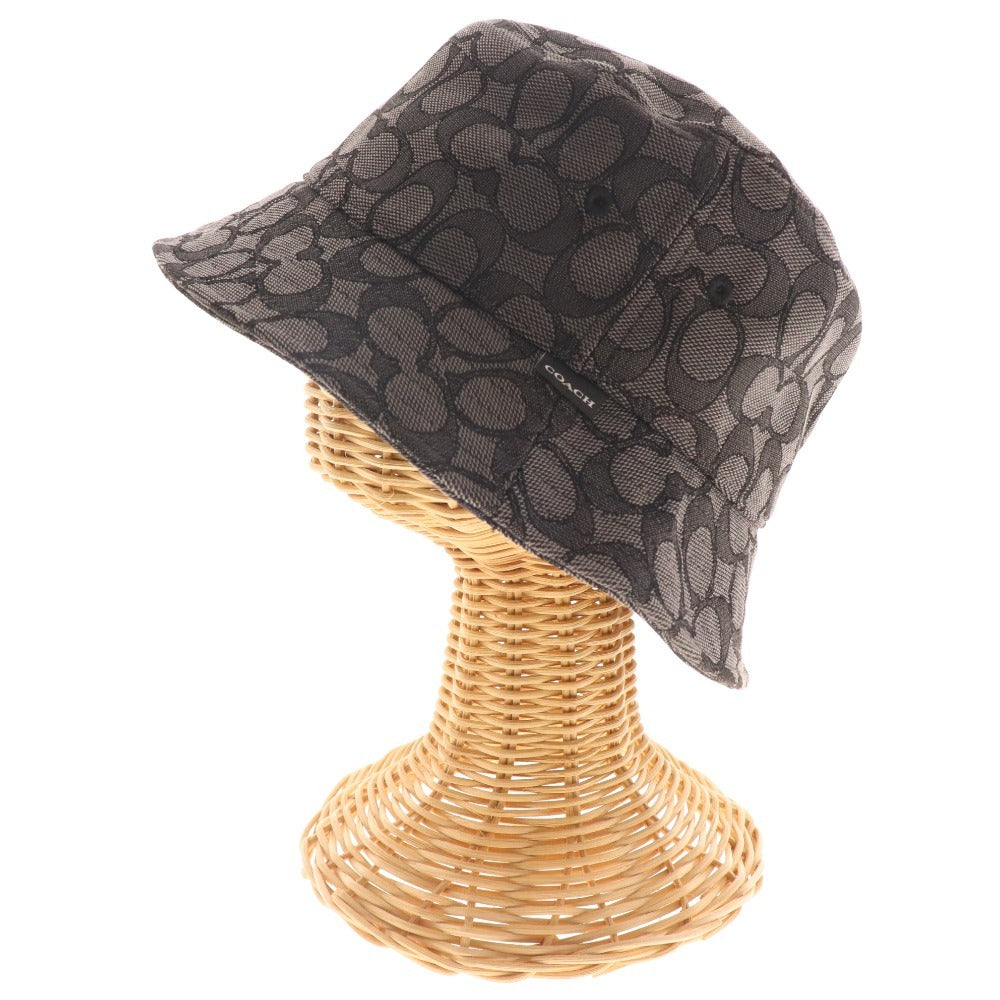 ■ Coach Bucket Hat, Cotton, All-over Pattern, Women's, M/L, Gray