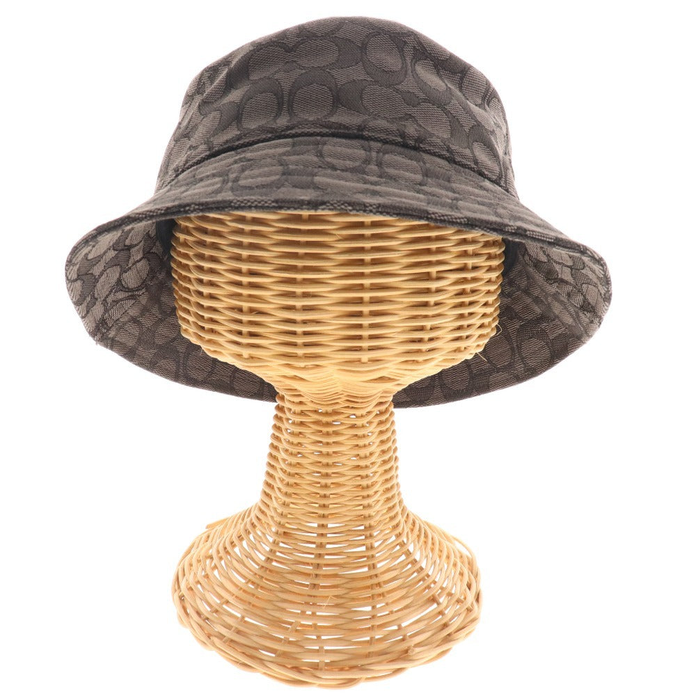 ■ Coach Bucket Hat, Cotton, All-over Pattern, Women's, M/L, Gray