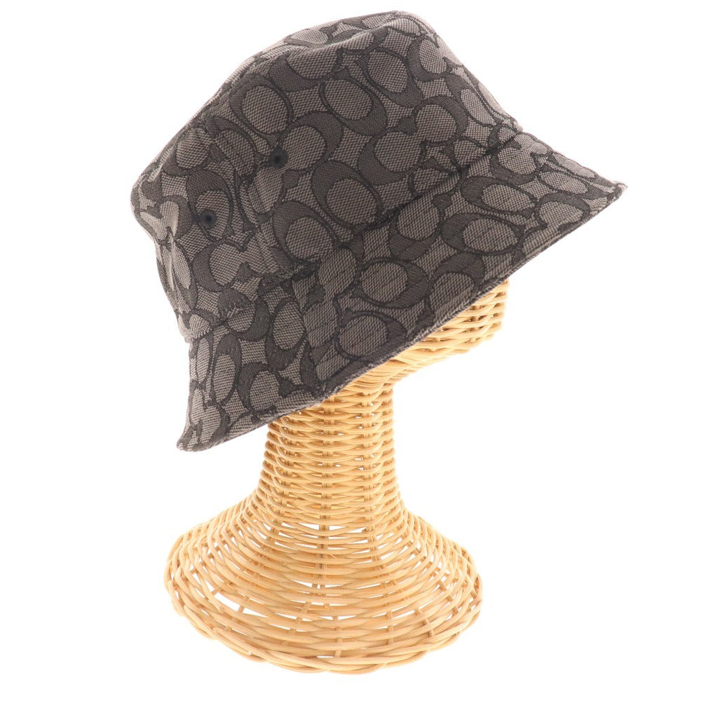 ■ Coach Bucket Hat, Cotton, All-over Pattern, Women's, M/L, Gray