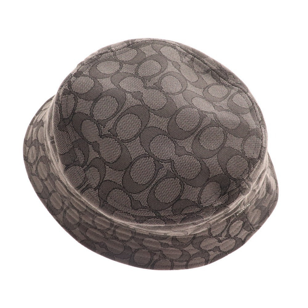 ■ Coach Bucket Hat, Cotton, All-over Pattern, Women's, M/L, Gray