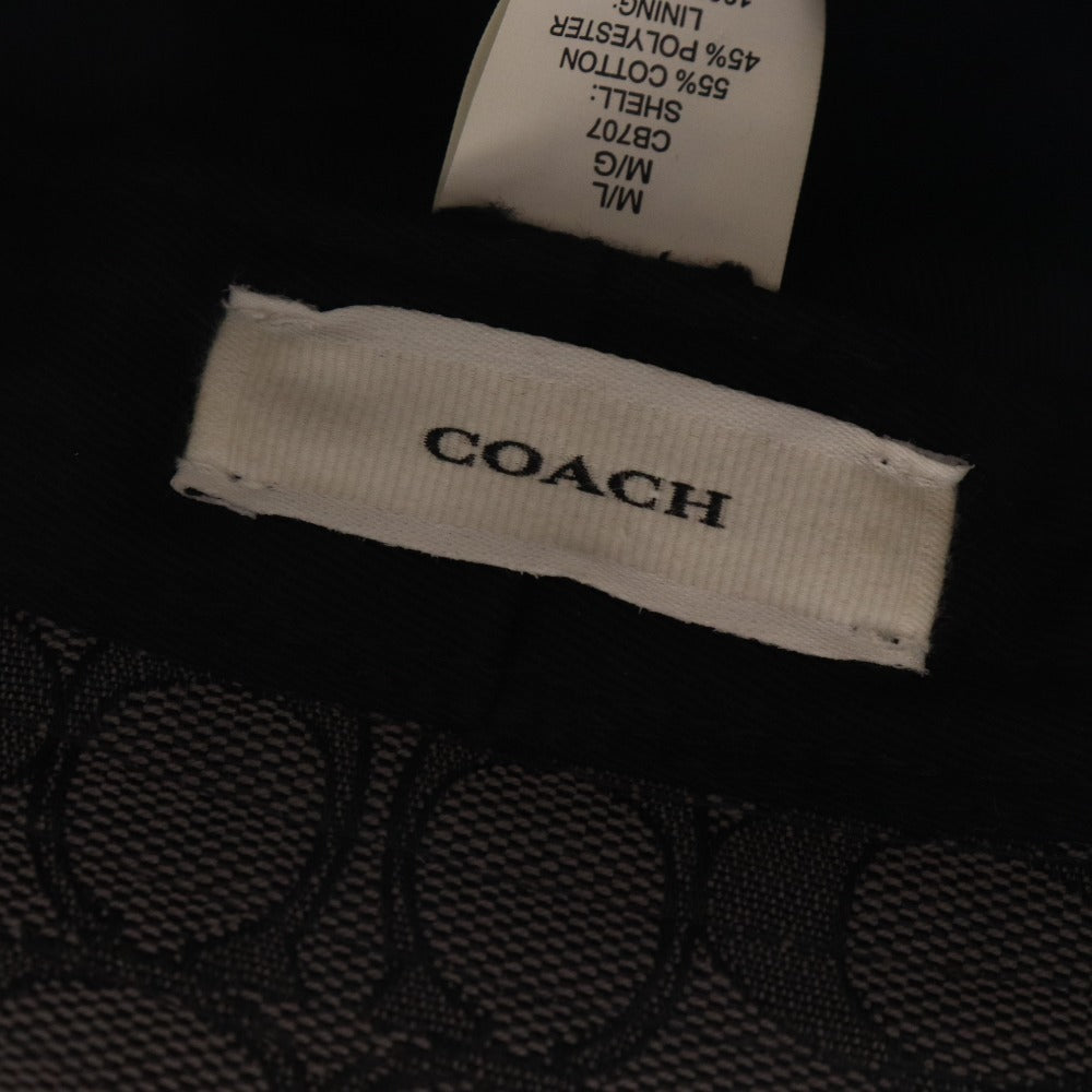 ■ Coach Bucket Hat, Cotton, All-over Pattern, Women's, M/L, Gray