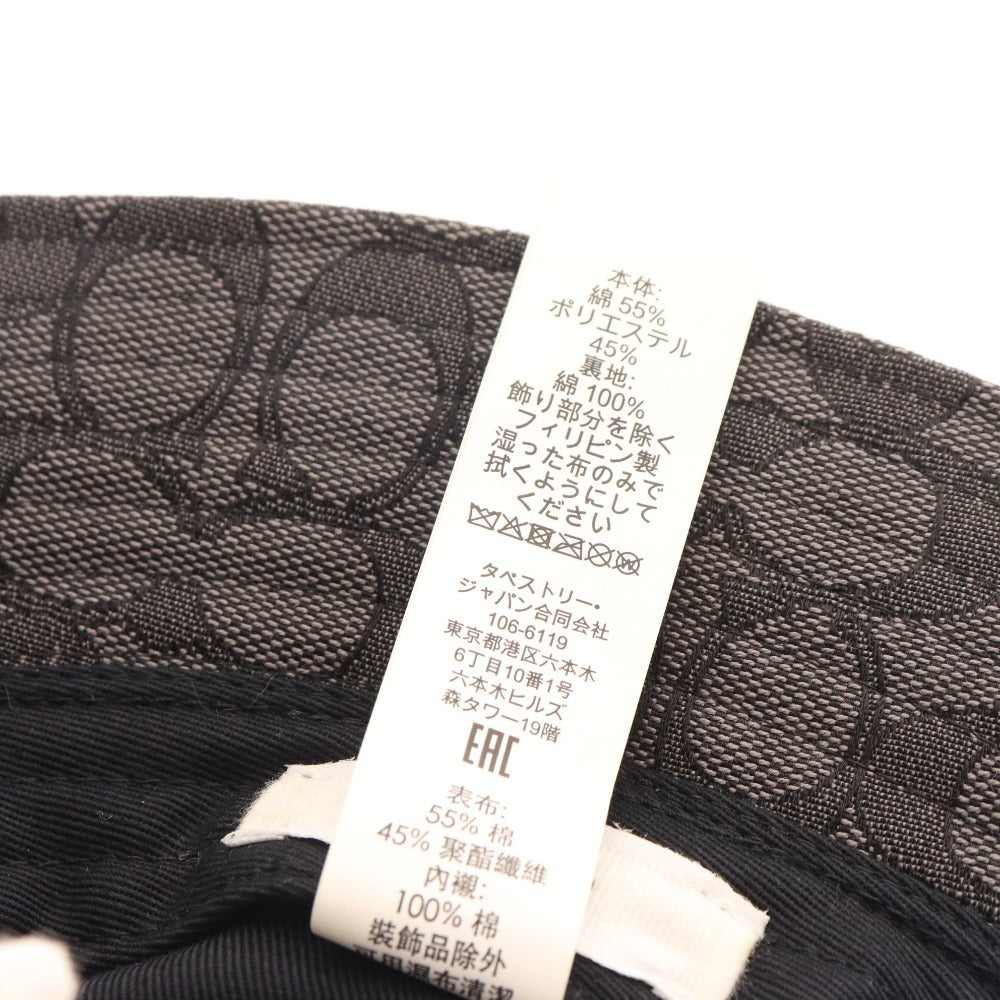 ■ Coach Bucket Hat, Cotton, All-over Pattern, Women's, M/L, Gray
