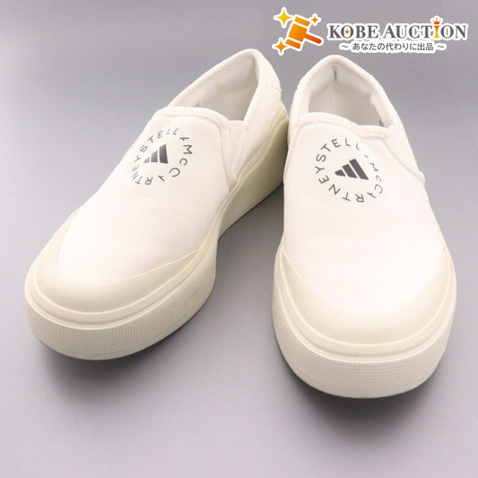 ■ アディダス バイ ステラマッカートニー スリッポン HP3206 靴 スニーカー キャンバス レディース 24 ホワイト 箱付き
