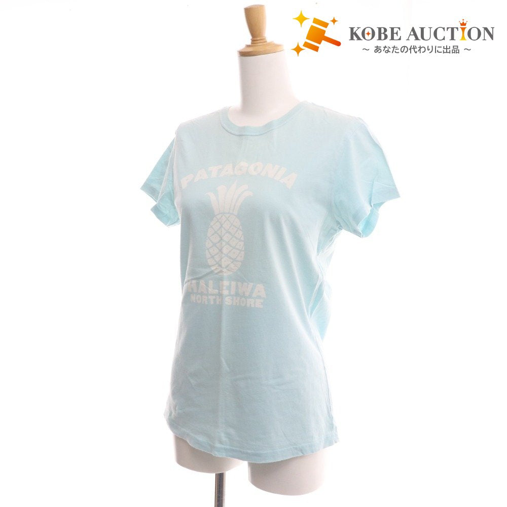 ■ パタゴニア Tシャツ 半袖 トップス ハレイワ プリント パイナップル レディース M ブルー系