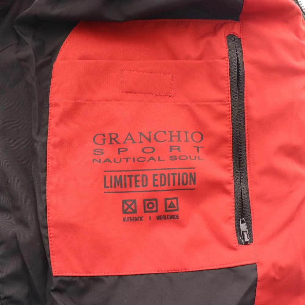 ■ グラーンキオ ダウンベスト アウター フード付き イタリア製 メンズ M レッド ブラック 未使用