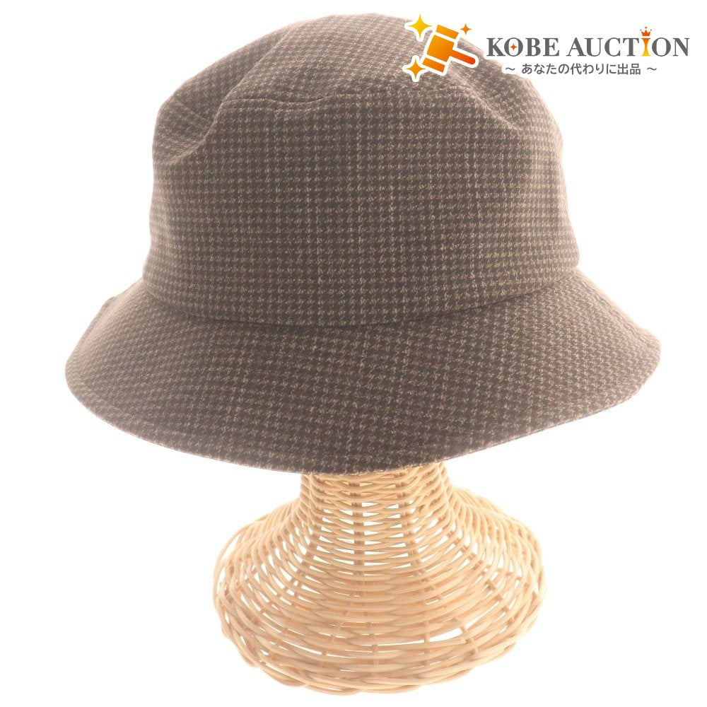 ■ バーニーズニューヨーク ハット 帽子 千鳥格子 メンズ 58～60 ブラウン 未使用