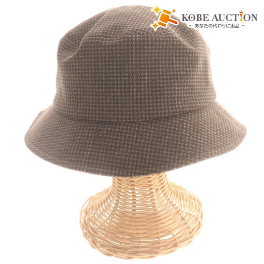 ■ バーニーズニューヨーク ハット 帽子 千鳥格子 メンズ 58～60 ブラウン 未使用