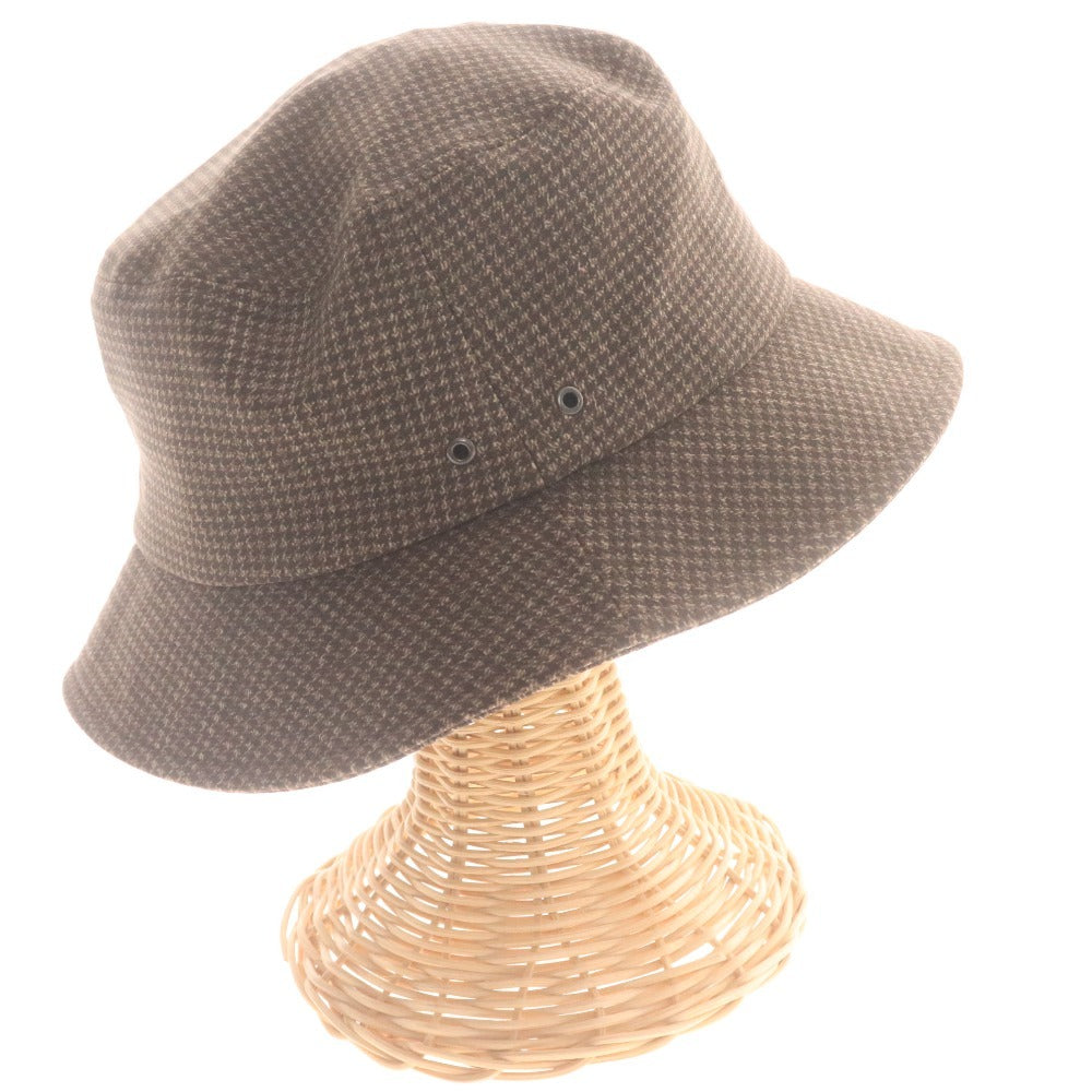 ■ バーニーズニューヨーク ハット 帽子 千鳥格子 メンズ 58～60 ブラウン 未使用