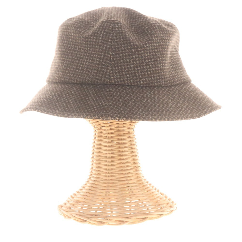 ■ バーニーズニューヨーク ハット 帽子 千鳥格子 メンズ 58～60 ブラウン 未使用