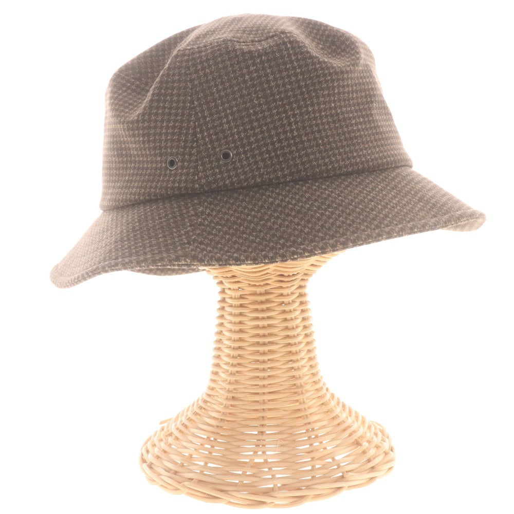 ■ バーニーズニューヨーク ハット 帽子 千鳥格子 メンズ 58～60 ブラウン 未使用