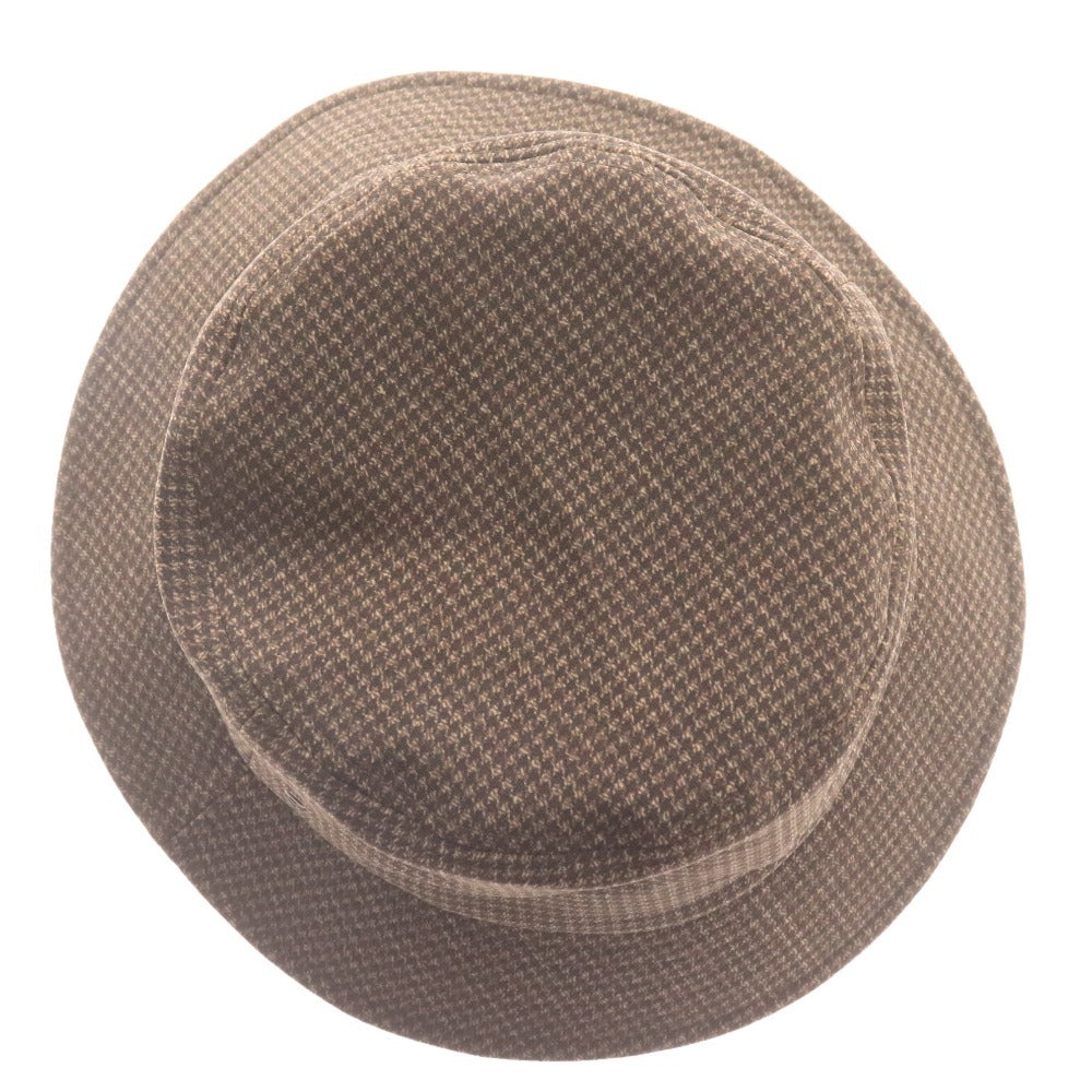 ■ バーニーズニューヨーク ハット 帽子 千鳥格子 メンズ 58～60 ブラウン 未使用