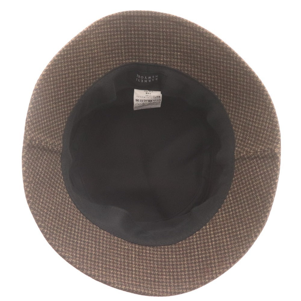 ■ バーニーズニューヨーク ハット 帽子 千鳥格子 メンズ 58～60 ブラウン 未使用