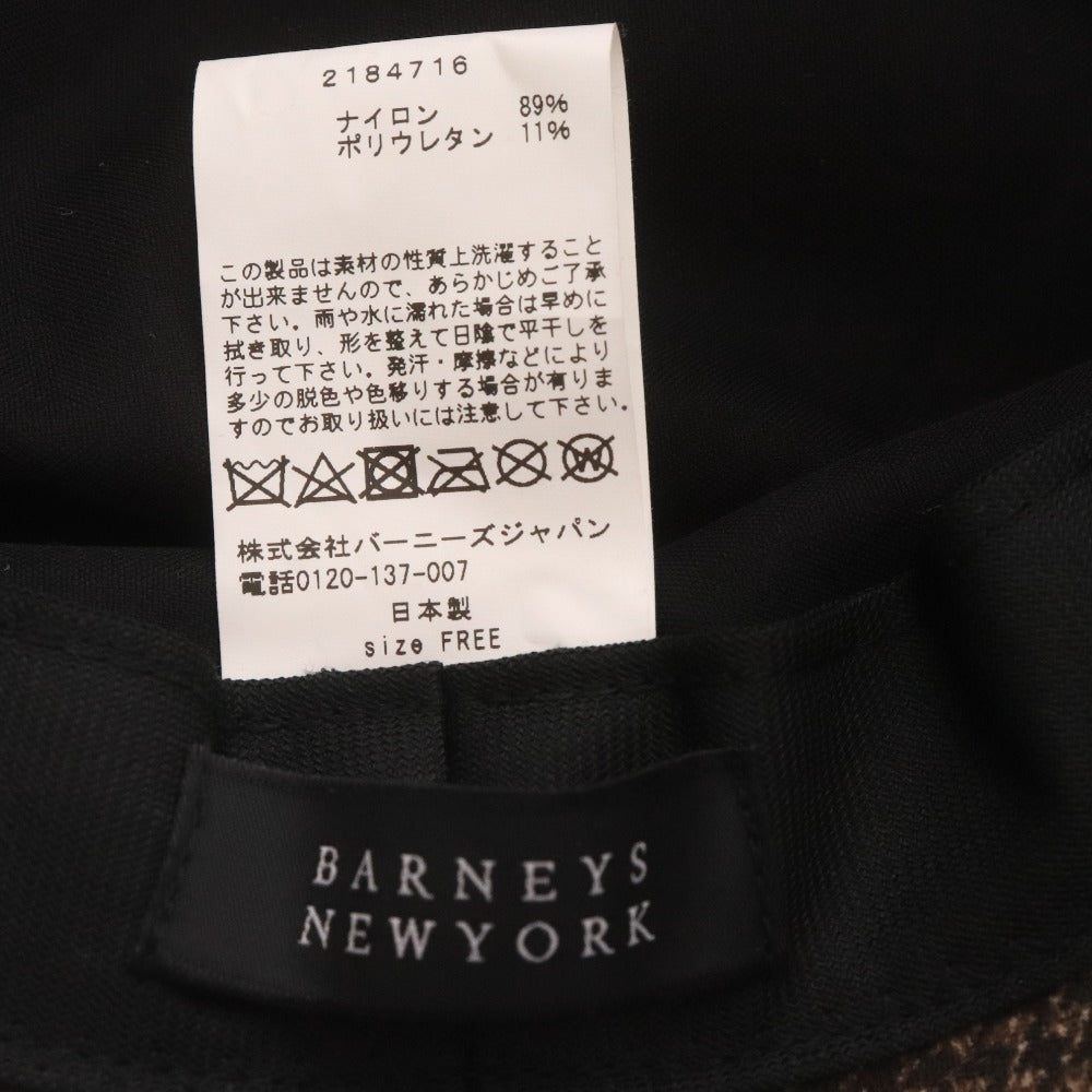 ■ バーニーズニューヨーク ハット 帽子 千鳥格子 メンズ 58～60 ブラウン 未使用