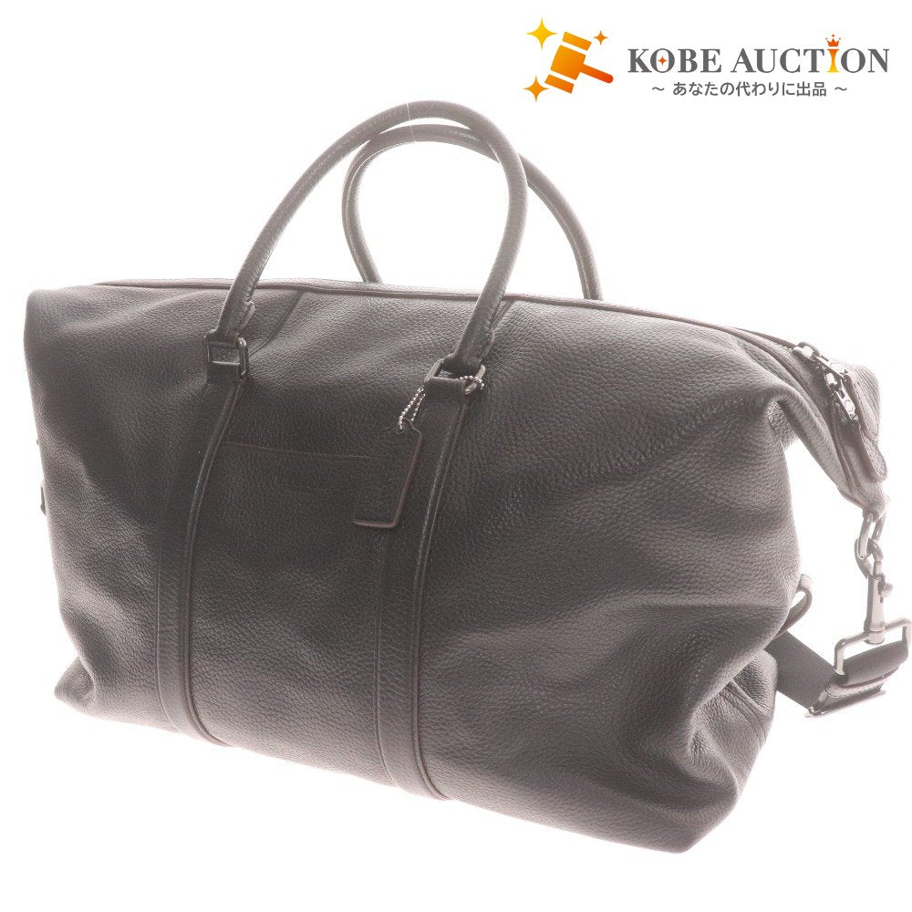 ■ Coach Boston Bag Shoulder Bag 2-Way Logo Large Capacity Men's Women's Black