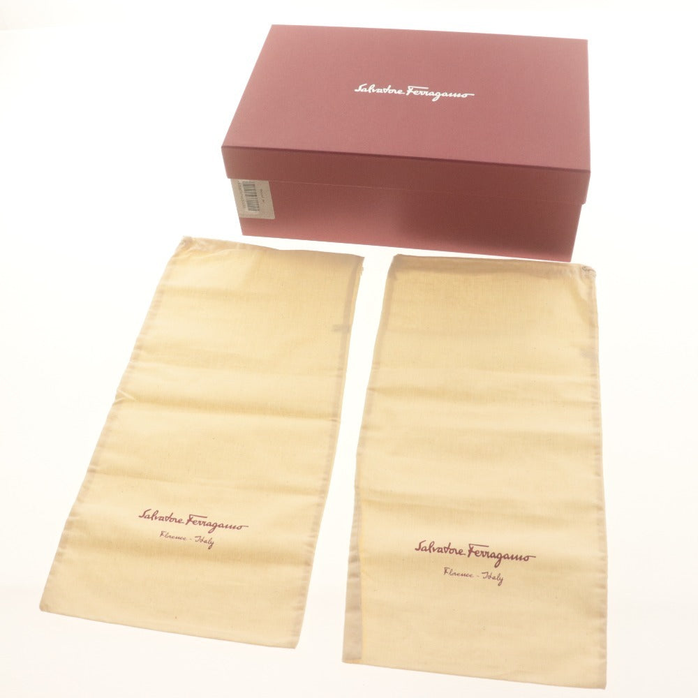 ■ Salvatore Ferragamo ドライビングシューズ PARIGI 19 ローファー メンズ レディース 5 1/2 EEE (23.5〜24.0相当) 黒 グレー 箱付 美品