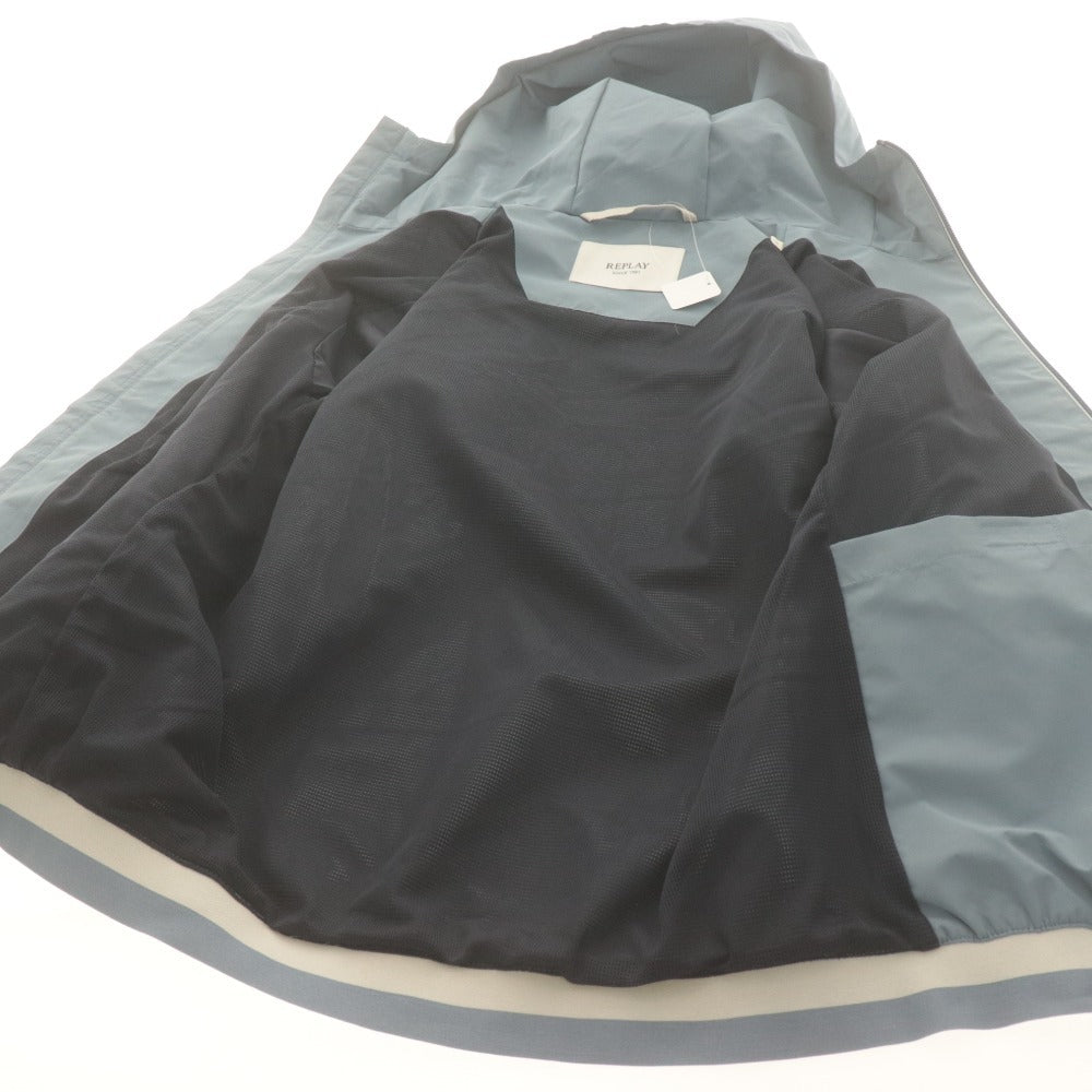 ■ REPLAY リプレイ ジャンパー ジャケット 長袖 アウタ ー SUSTAINABLE フルジップフーディー メンズ S 白 ライトブルー タグ付き 未使用