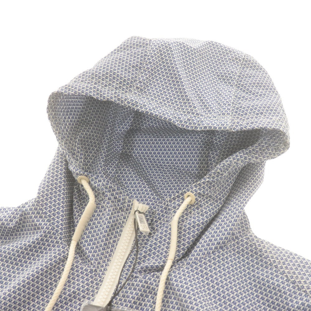 ■ A|X ARMANI EXCHANGE ジャケット 長袖 オールオーバー マイクロロゴ フーデッドブルゾン メンズ S ブルー系 タグ,ハンガー付 未使用