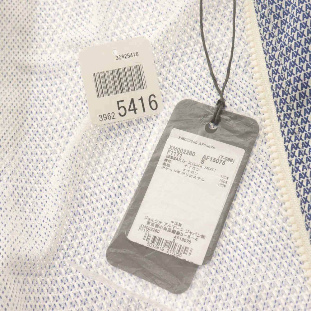 ■ A|X ARMANI EXCHANGE ジャケット 長袖 オールオーバー マイクロロゴ フーデッドブルゾン メンズ S ブルー系 タグ,ハンガー付 未使用