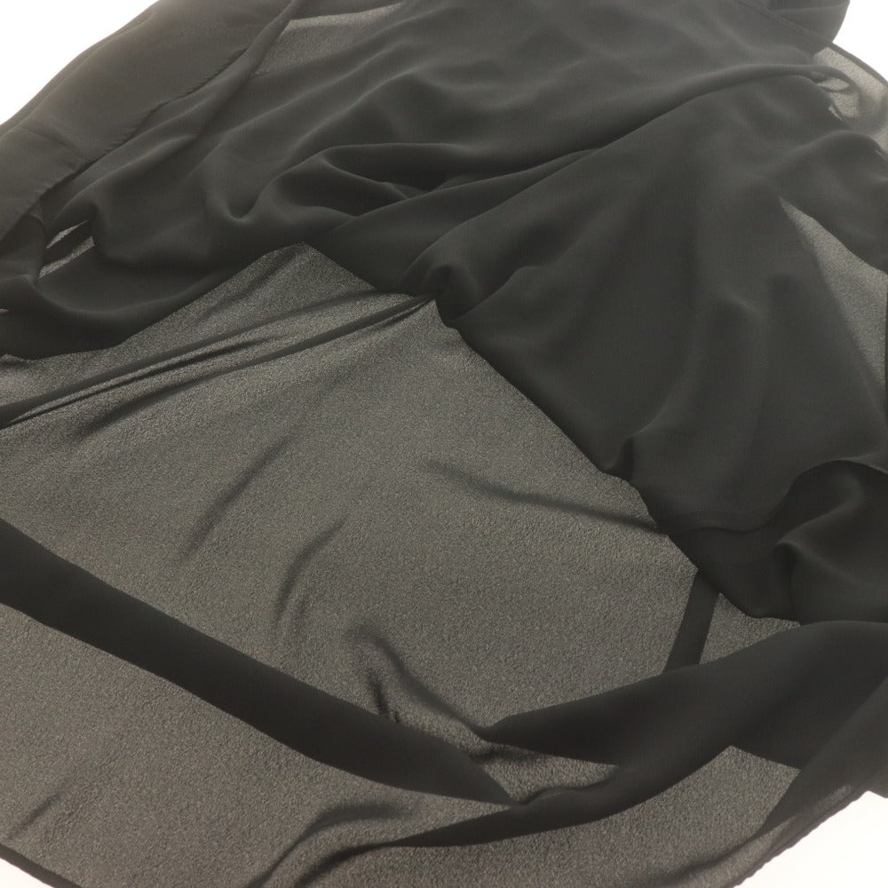 ■ iBLUES Max Mara イブルース マックスマーラ ロングワンピース 長袖 トップス ギャザー 袖カフス RFID レディース 40 (L相当) ブラック