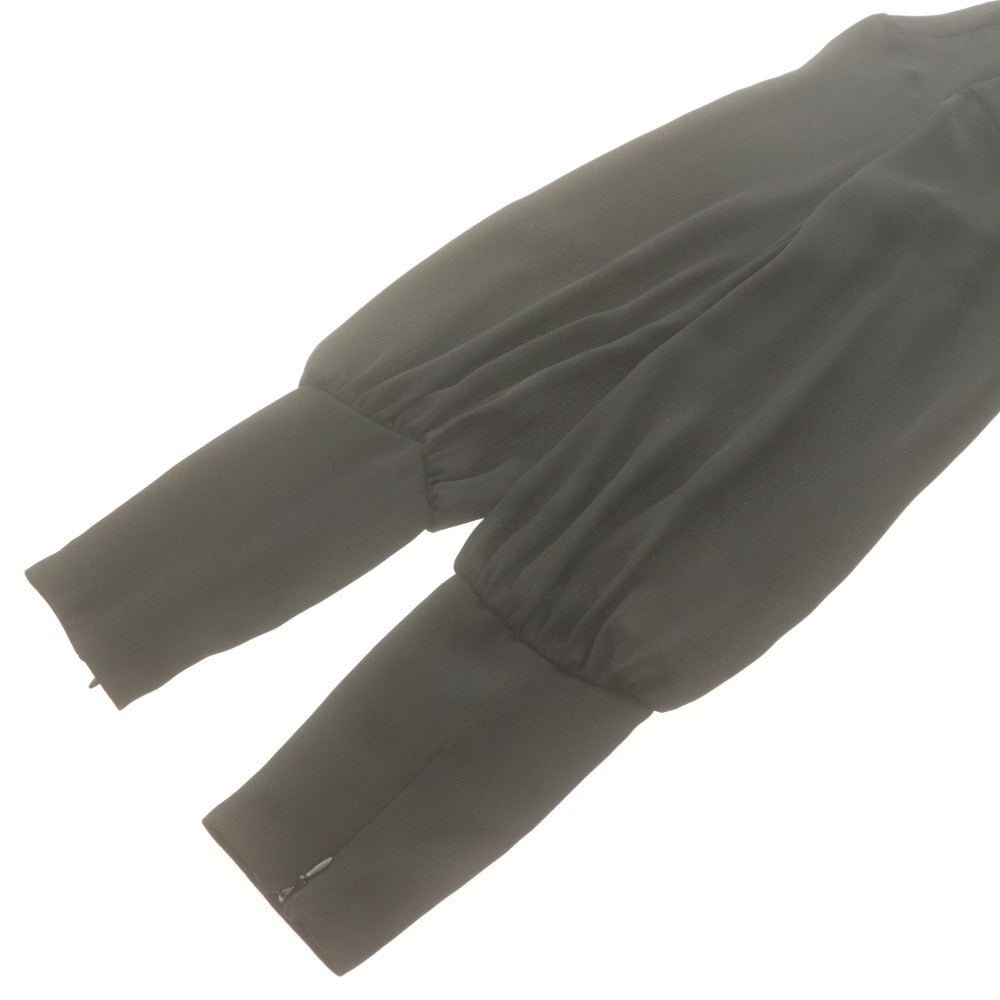 ■ iBLUES Max Mara イブルース マックスマーラ ロングワンピース 長袖 トップス ギャザー 袖カフス RFID レディース 40 (L相当) ブラック
