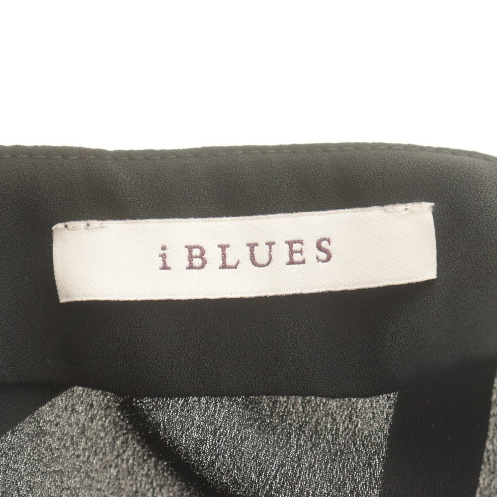 ■ iBLUES Max Mara イブルース マックスマーラ ロングワンピース 長袖 トップス ギャザー 袖カフス RFID レディース 40 (L相当) ブラック