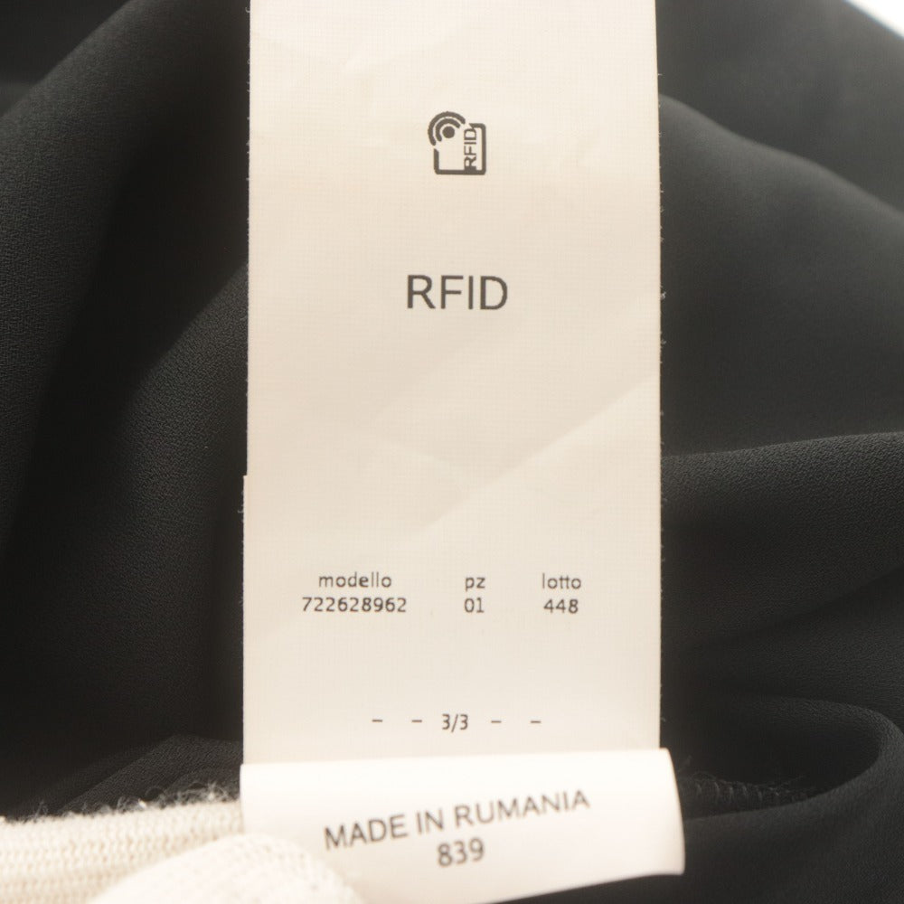 ■ iBLUES Max Mara イブルース マックスマーラ ロングワンピース 長袖 トップス ギャザー 袖カフス RFID レディース 40 (L相当) ブラック