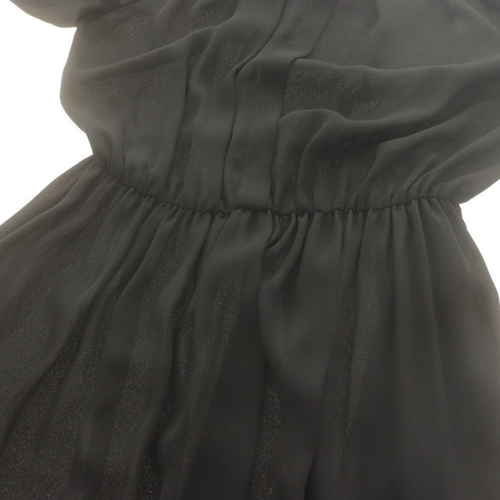 ■ iBLUES Max Mara イブルース マックスマーラ ロングワンピース 長袖 トップス ギャザー 袖カフス RFID レディース 40 (L相当) ブラック