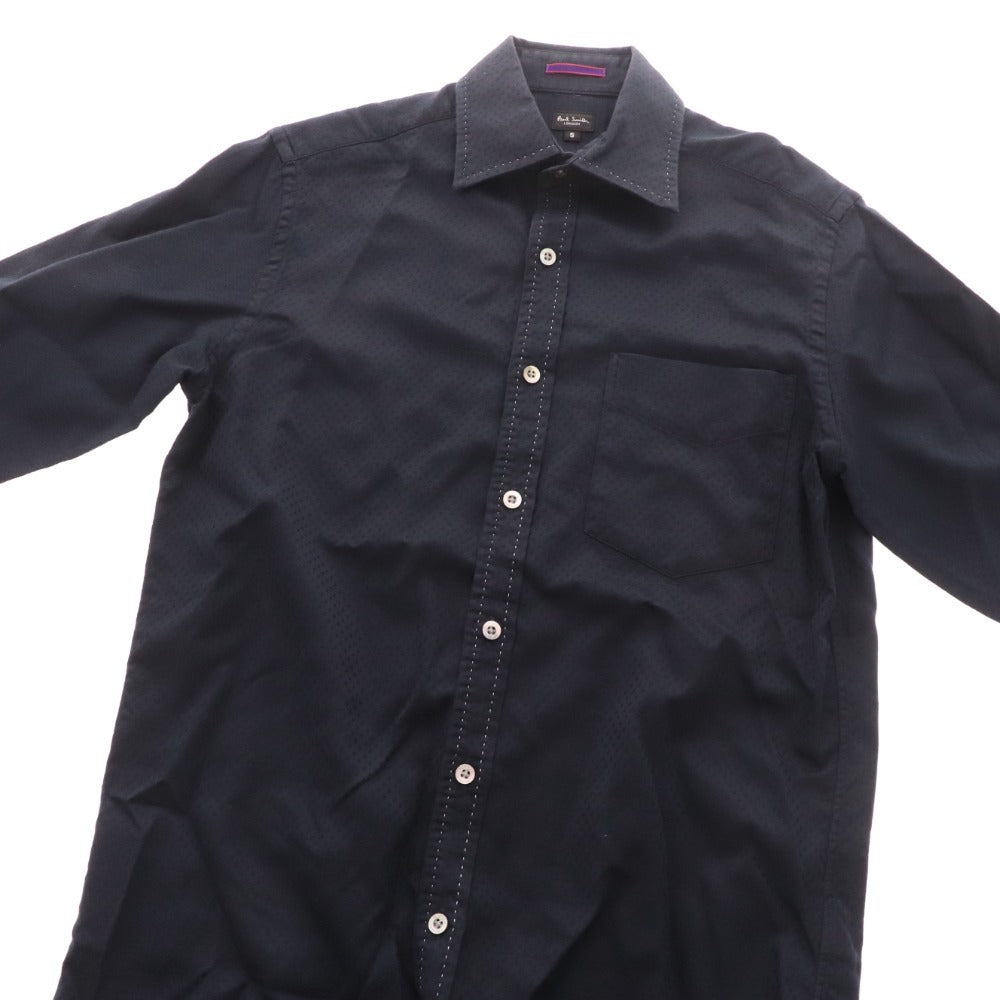 ■ ポールスミス ロンドン シャツ 長袖 トップス ドット 花柄 コットン メンズ S ブラック