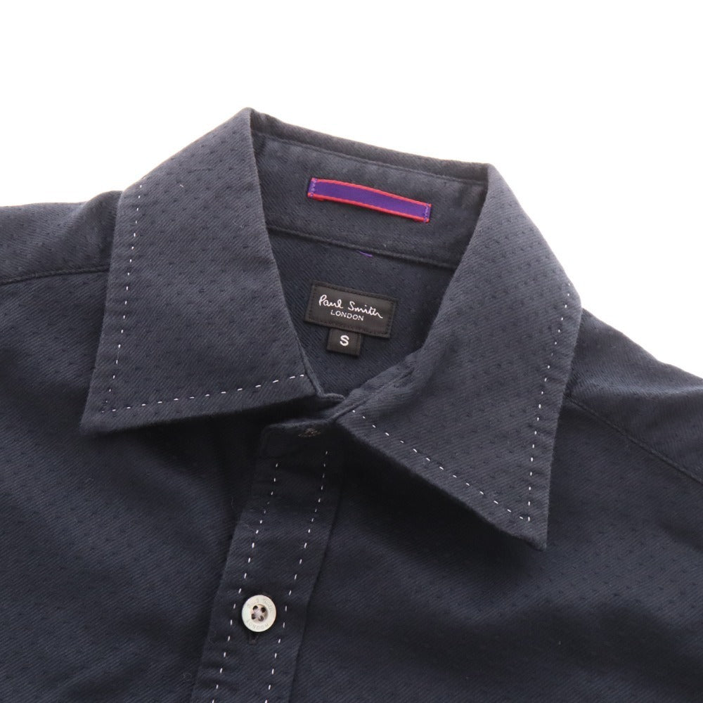 ■ ポールスミス ロンドン シャツ 長袖 トップス ドット 花柄 コットン メンズ S ブラック