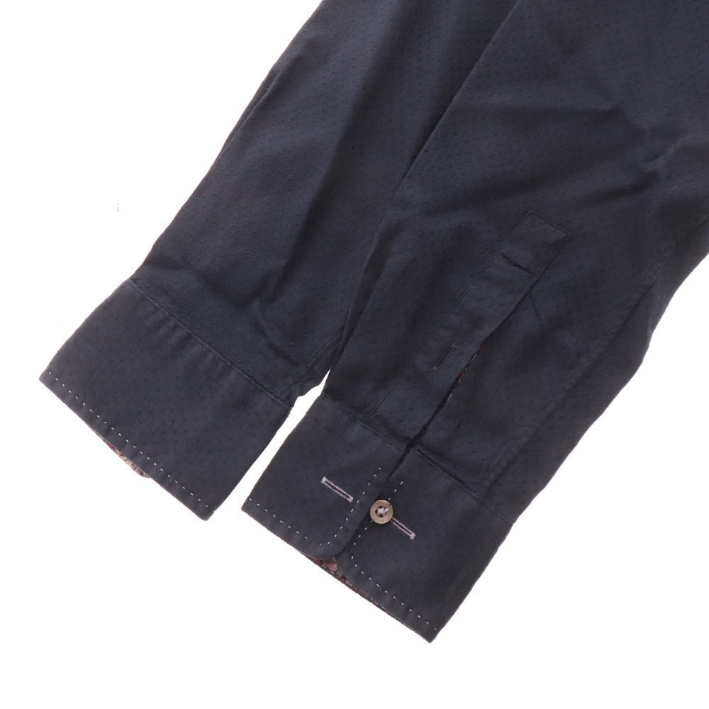 ■ ポールスミス ロンドン シャツ 長袖 トップス ドット 花柄 コットン メンズ S ブラック