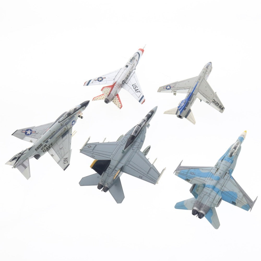 ■ エフトイズ プラモデル 5点セット まとめ売り アメリカ軍 戦闘機コレクション 1/144 F-100D F-4J A-7E F/A-18 F/A-18F VFA-103 完成品