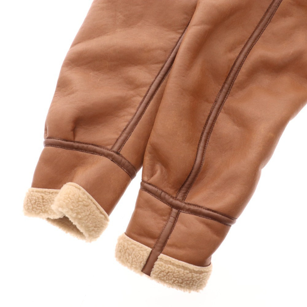 ■ カーリー ムートンジャケット ボアブルゾン アウター B3 テックレザー リバーシブル メンズ 2 ブラウン