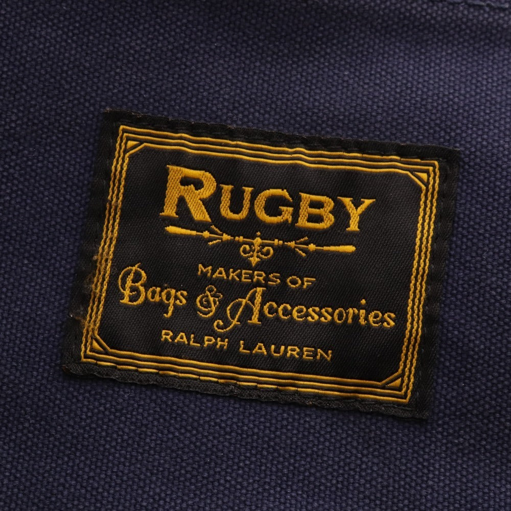 ■ Ralph Lauren Rugby Tote Bag Hand Shoulder Bag Canvas Leather Men's Navy