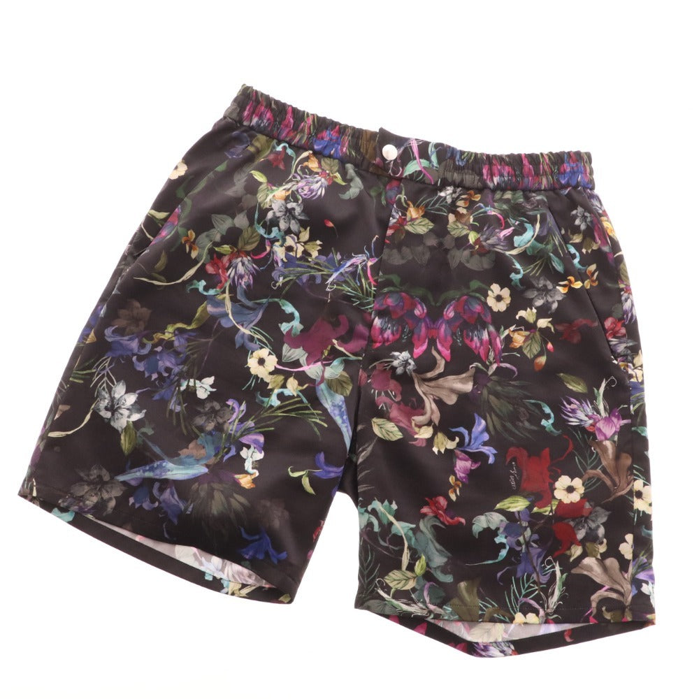 ■ アンスリード UN3D. ハーフパンツ パンツ ボトムス ビザーレフラワー 花柄 レディース 44 ブラック系