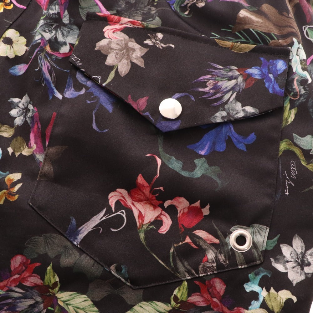 ■ アンスリード UN3D. ハーフパンツ パンツ ボトムス ビザーレフラワー 花柄 レディース 44 ブラック系