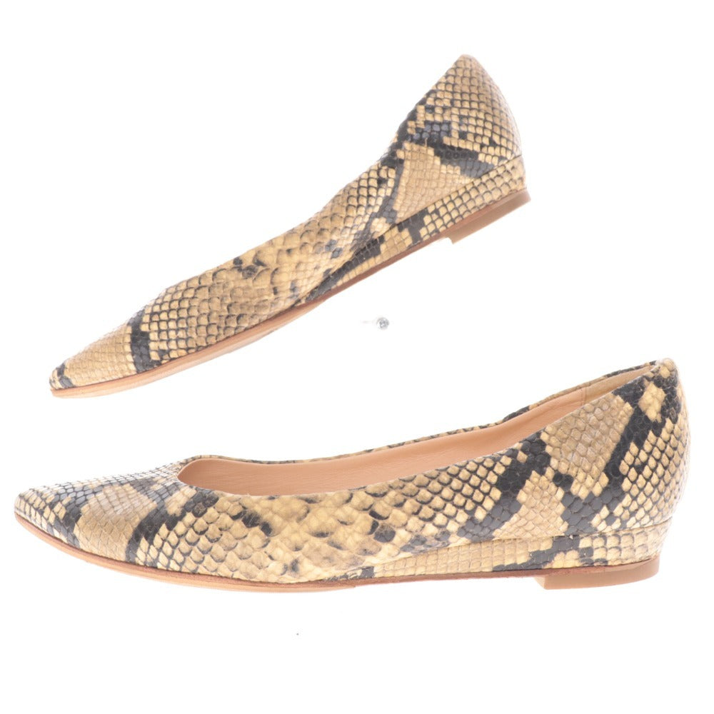 ■ ファビオルスコーニ パンプス フラットシューズ 靴 ローウェッジ ポインテッドトゥ レディース 39 ベージュ系