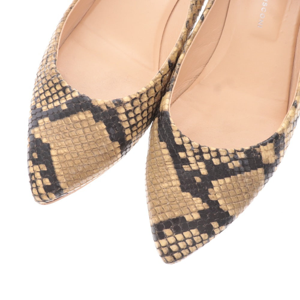 ■ ファビオルスコーニ パンプス フラットシューズ 靴 ローウェッジ ポインテッドトゥ レディース 39 ベージュ系