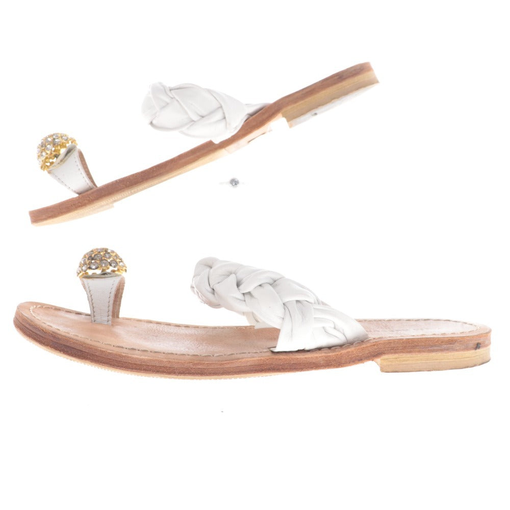 ■ ファビオルスコーニ サンダル シューズ 靴 フラット トング レディース 38 ホワイト