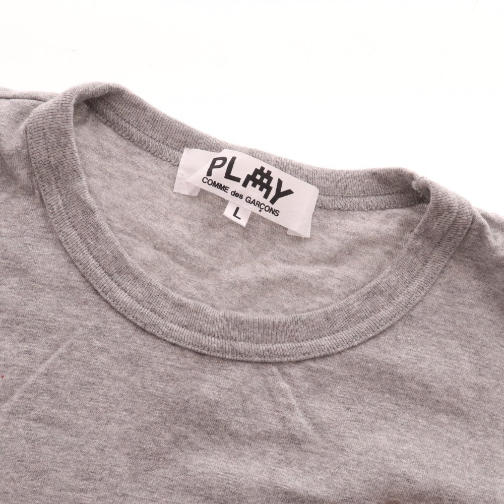 ■ プレイ コムデギャルソン Tシャツ 半袖 AZ-T321 トップス ハート ワッペン レディース L グレー