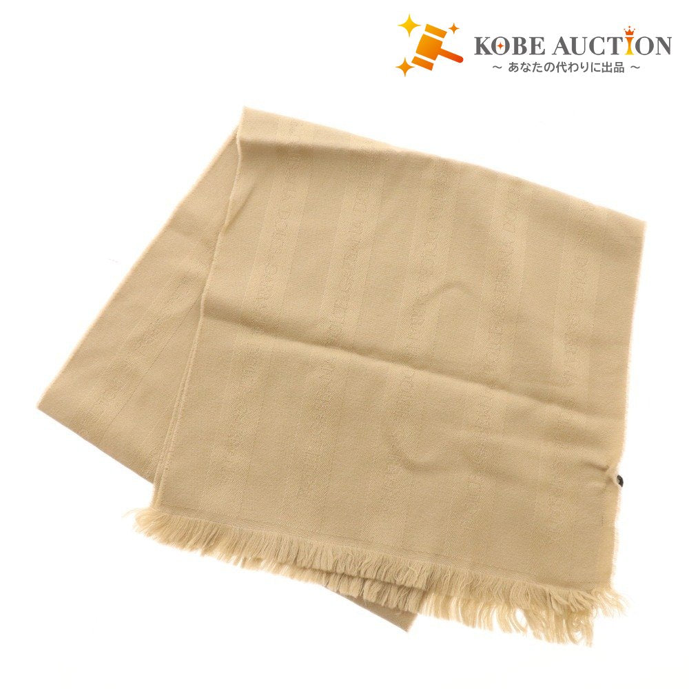 ■ ドルチェ＆ガッバーナ ストール マフラー ロゴ ウール フリンジ レディース ブラウン系 タグ付き 未使用