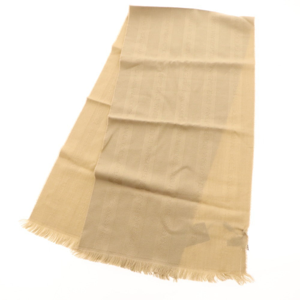 ■ ドルチェ＆ガッバーナ ストール マフラー ロゴ ウール フリンジ レディース ブラウン系 タグ付き 未使用