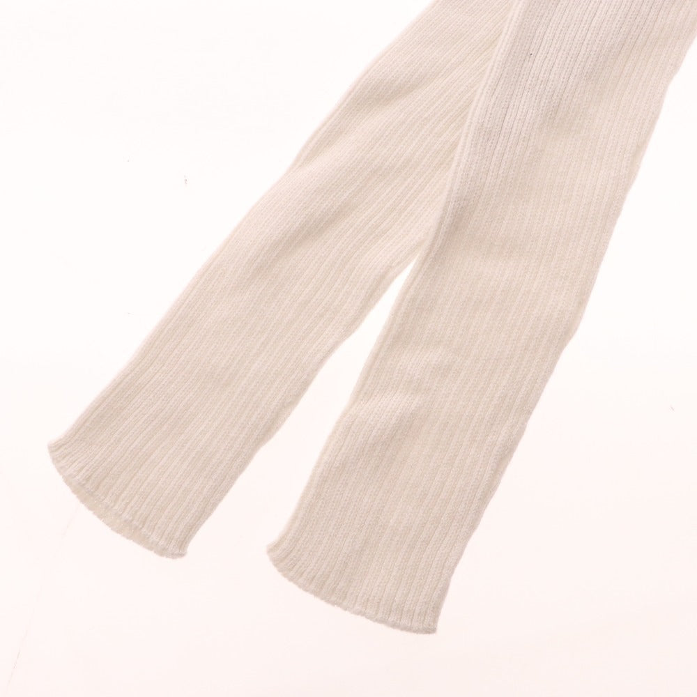 ■ Blanc Vert Cut and Sew Long Sleeve Top V-Neck Lamé Women's Size 40 White