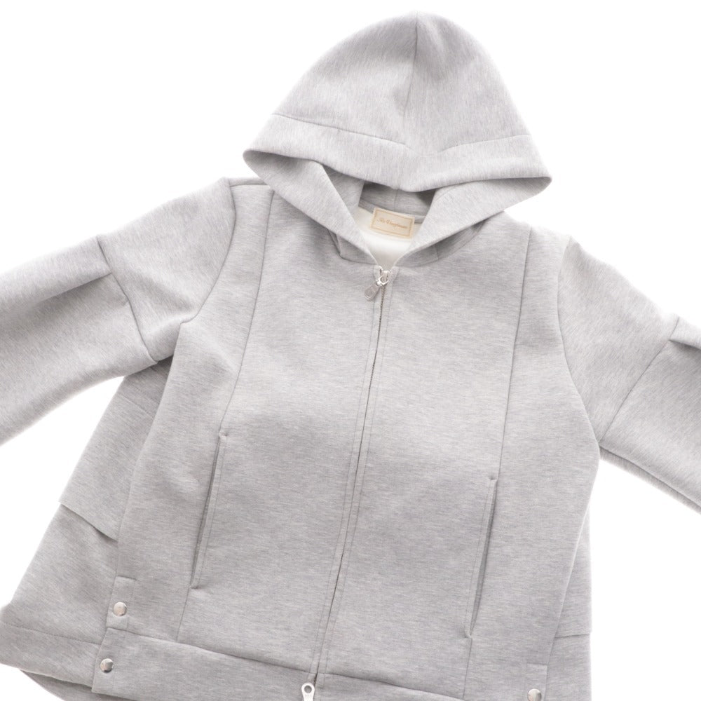 ■ ヴェロフォンナ Re.Verofonna パーカー ジャケット 長袖 アウター ダブルジップ フリル レディース 38 グレー